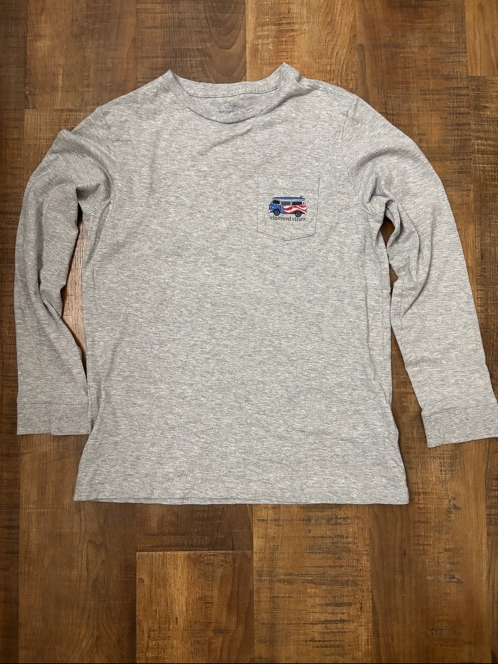 Vineyard Vines Kids boys Long-Sleeve Sz M 12-14 Heather Gray “Board Meeting Tee
